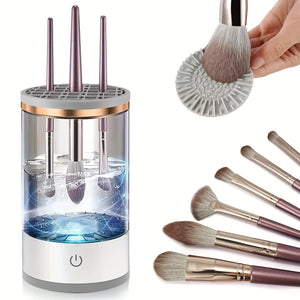 Efficient Electric Makeup Brush Cleaner – 7000 RPM Auto Cleaner for 3-4 Brushes, USB Powered with Silicone Pads – Perfect Gift for Wife or Girlfriend