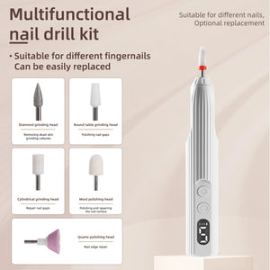 High-Quality Portable Nail Drill with UV Lamp & Rechargeable Handpiece