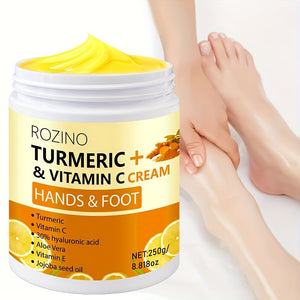 Turmeric & Vitamin C Hand and Foot Cream 250g | Hypoallergenic Moisturizer for All Skin Types