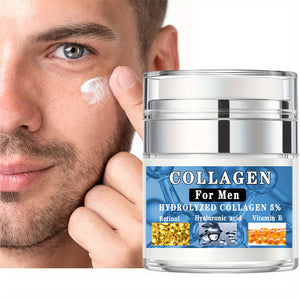 Men's Face Cream | Collagen, Retinol & Hyaluronic Acid for Firm, Moisturized Skin, 1.76 Oz