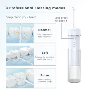 Portable Rechargeable Travel Dental Air Pick Flosser - Mini Handheld Cordless Power Water Flosser