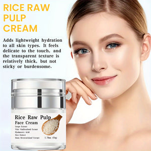 Rice Puree Revitalizing Cream | Hydrating Face Moisturizer with Hyaluronic Acid & Antioxidants