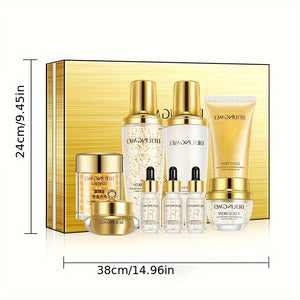 Golden Skin Luxury 9-Piece Skincare Set - Moisturizing & Brightening Gift