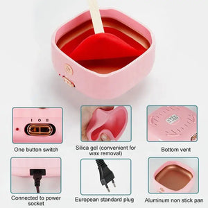 Professional Wax Heater: 4-Grid & Non-Stick Design