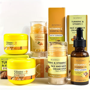 Turmeric & Vitamin C Skincare Set - 5-Piece Moisturizing & Nourishing Care