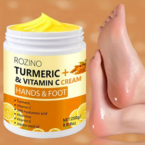 Turmeric & Vitamin C Hand and Foot Cream 250g | Hypoallergenic Moisturizer for All Skin Types