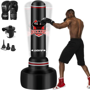 JUOIFIP Punching Bag with Stand Adult 70”- Freestanding Heavy Boxing Punching Bag with Boxing Gloves and Electric Air Pump, Women Men Stand Kickboxing Bags for Training MMA Muay Thai Fitness Beginners