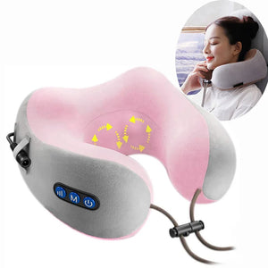 Multifunctional U-Shaped Pillow Massage Pillow Electric Neck Massager Portable Shoulder Cervical Massager Travel Home Car Relax