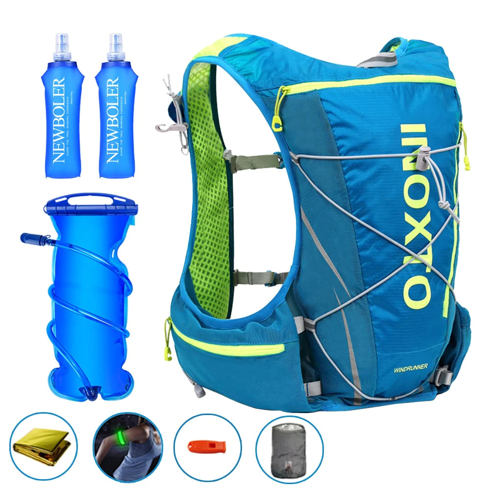 8L Running Hydration Vest Backpack Men Women Outdoor Sport Bags Trail Marathon Jogging Hiking Backpack Option Water Bag Flask