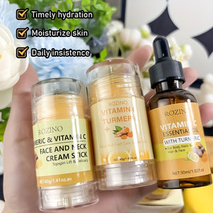 Turmeric & Vitamin C Skincare Set - 5-Piece Moisturizing & Nourishing Care