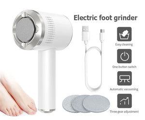 Electric Foot Callus Remover Kit - Rechargeable, Waterproof with 3 Grinding Heads for Professional Pedicure