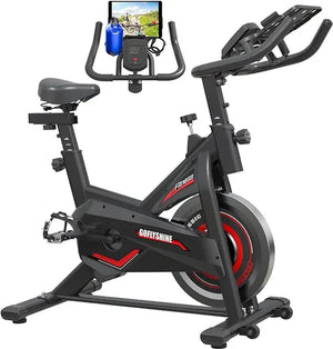 Exercise Bikes Stationary,Exercise Bike for Home Indoor Cycling Bike for Home Cardio Gym,Workout Bike with Ipad Mount LCD Monito