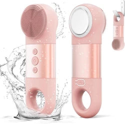 Masseur à vibrations soniques à froid et à chaud tendance - Brosse nettoyante électrique en silicone pour le visage pour un nettoyage en profondeur 