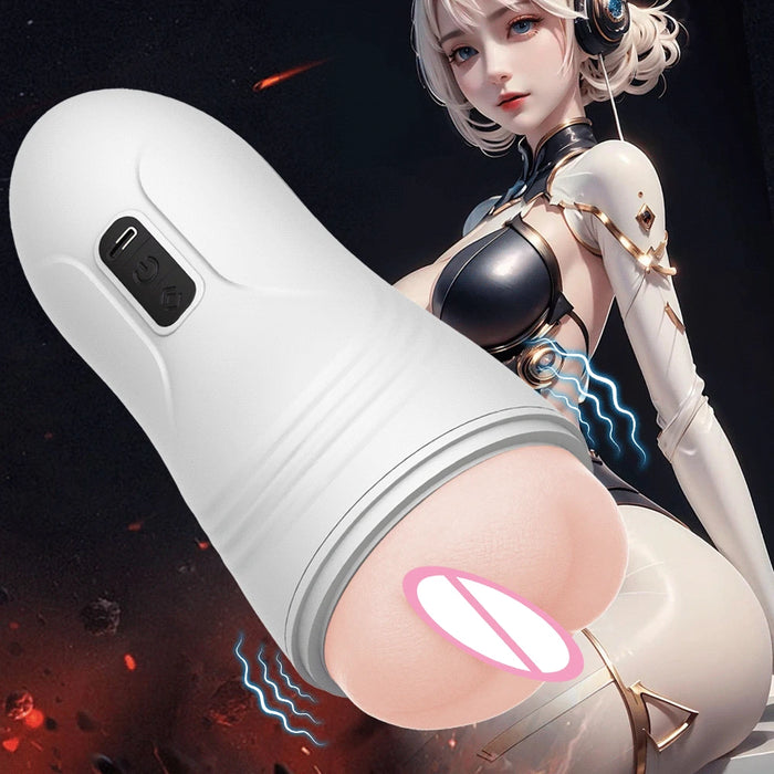 Automatic Male Masturbator Blowjob Vibration Machine Real Vagina Pocket Pussy Penis Oral Masturbation Cup Adult Sex Toy for Man