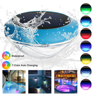 Solar LED RGB Light Outdoor Garden Pond Swimming Pool Floating Waterproof Lamps