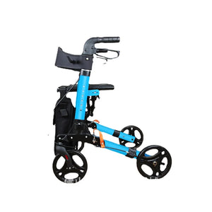 Youbu Elderly Shopping Cart, the Elderly Can Sit on a Trolley, Aluminum Alloy Folding Rollator, Four-Wheel Scooter, Wheelchair