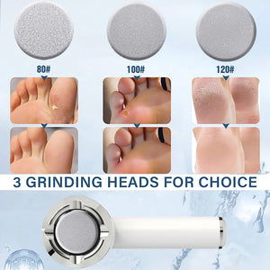 Electric Foot Callus Remover Kit - Rechargeable, Waterproof with 3 Grinding Heads for Professional Pedicure