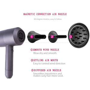 Professional Hair Dryer - 1800-2000W Negative Ionic Blow Dryer with 3 Temperature Settings