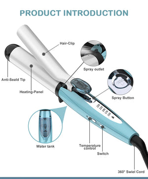 Cordless Automatic Hair Curler - Portable Wireless USB Ceramic Curling Iron with Auto Rotating Styling