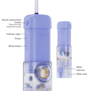 Irrigateur de soins dentaires pour enfants à dessin animé - IPX7 étanche, fil dentaire pour soins bucco-dentaires 130 ml 