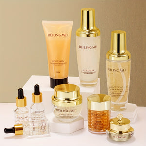 Golden Skin Luxury 9-Piece Skincare Set - Moisturizing & Brightening Gift