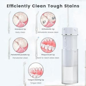 Portable Rechargeable Travel Dental Air Pick Flosser - Mini Handheld Cordless Power Water Flosser