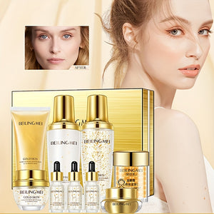 Golden Skin Luxury 9-Piece Skincare Set - Moisturizing & Brightening Gift